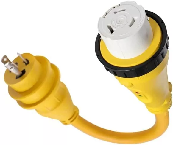 Marvine Cable Shore Power Adapter 30A L5-30P to 50A SS2-50R Dogbone 1.5Ft