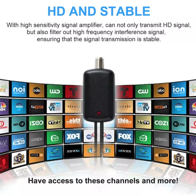 Broadcast Aerial Amplifier Accessories Indoor Mini Digital HDTV TV Antenna 4K.