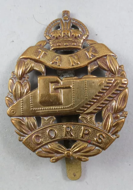 Military Brass Cap Badge The Tank Corps 1917-24 British Army