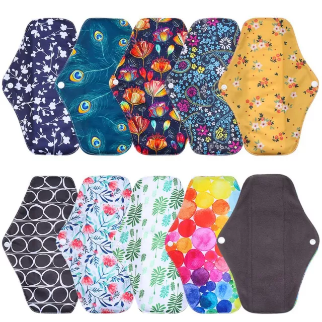 Waterproof Washable Menstrual Cloth Pads Bamboo Charcoal Panty Liners Sanitary