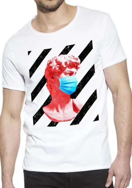 T-Shirt David Michelangelo Mask Uomo Abbigliamento 100% Cotone Taglia da S a XXL 2