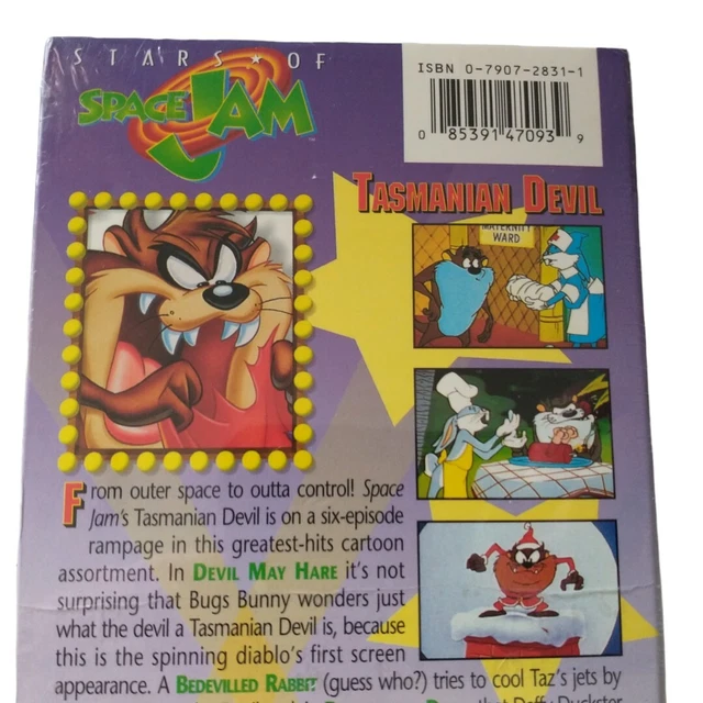 STARS OF SPACE Jam Tasmanian Devil VHS 1996 NEW Taz Cartoons Tape