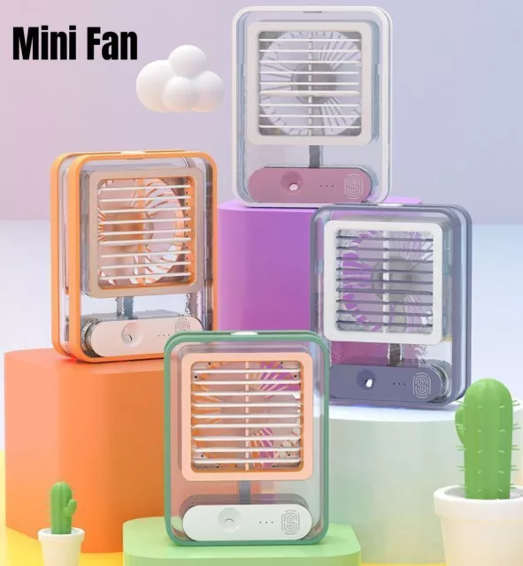 Mini Portable Desk Fan Cooling USB Air Conditioner Humidifier Cooler 3 Speed AU