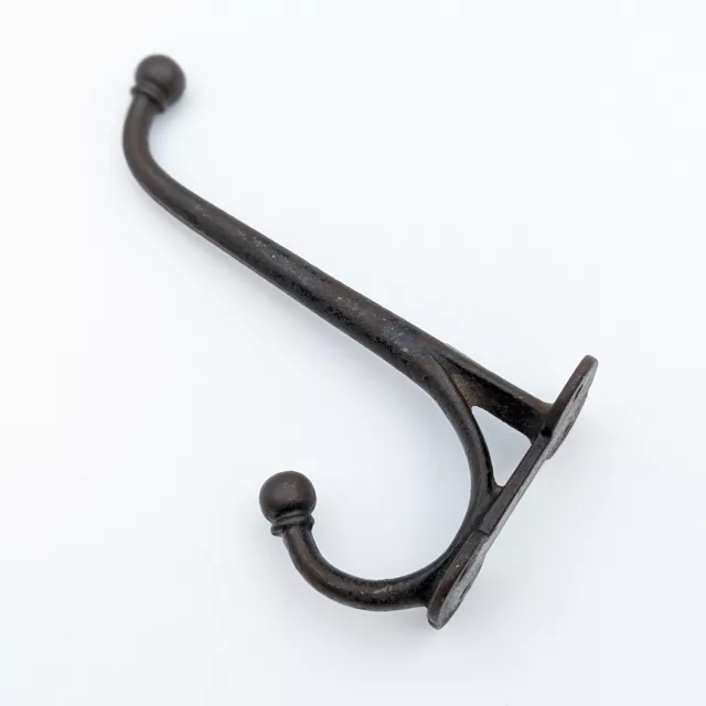 Antique Cast Iron Tack Harness Double Hook 8" Horse Barn Coat Hook