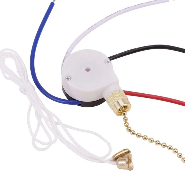 Ceiling Fan Switch Kit 3 Speed 4 Wire, Fan Switch Zipper Speed Control Swit I1I7
