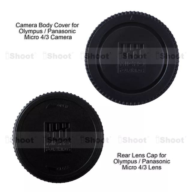 M4/3 Rear Lens Cap+Micro Four Thirds Camera Body Cover f Panasonic LUMIX GM1 GM5