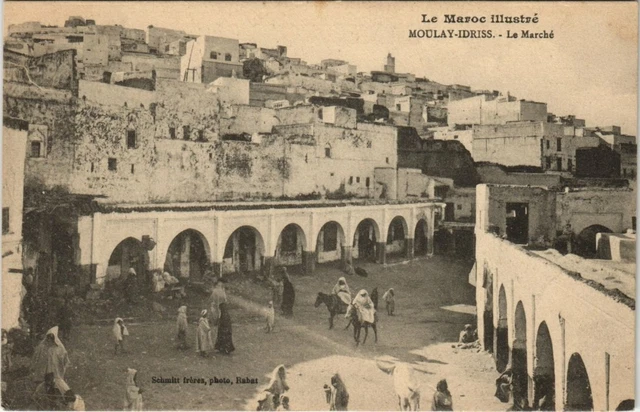 CPA AK MAROC Illustre MOULAY-IDRISS Le Marche (38788)