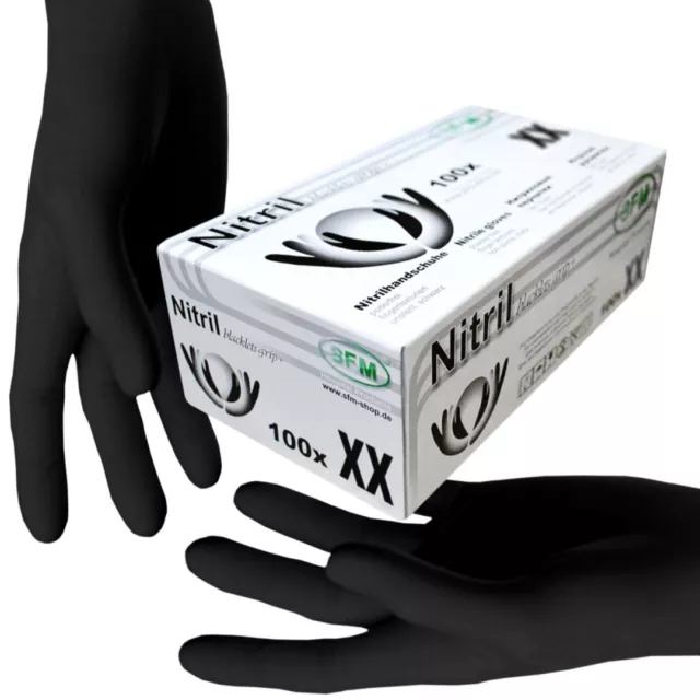SFM ® BLACKLETS GRIP+ Nitril pf schwarz Einmalhandschuhe Einweghandschuhe
