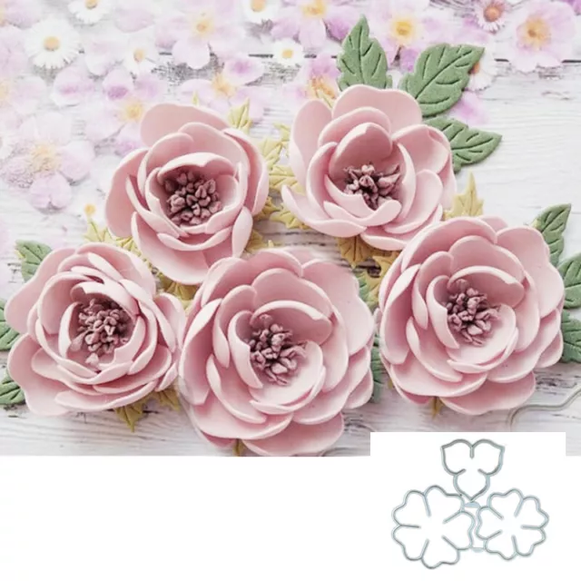 Rose Flowers Metal Cutting Dies Craft Stencil Template Scrapbooking Embossing