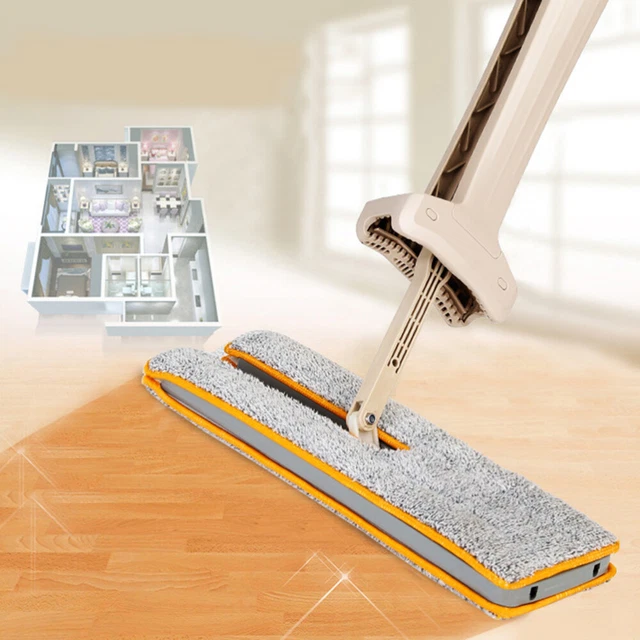 Trapeador de piso de doble cara sin lavado a mano trapeador plano de madera para empujar el polvo tapeador para el hogar