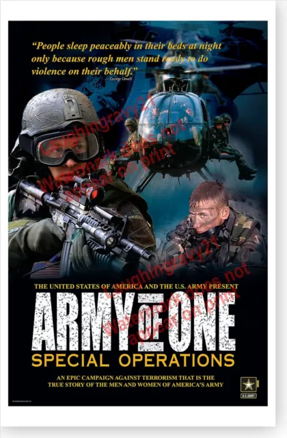 War On Terror U.S. Army Of One Special Operations Green Berets Poster