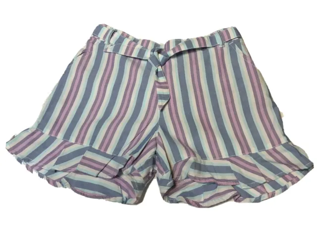 Girl’s Size 10 Shorts 365 Kids Ruffle Pastel Stripes