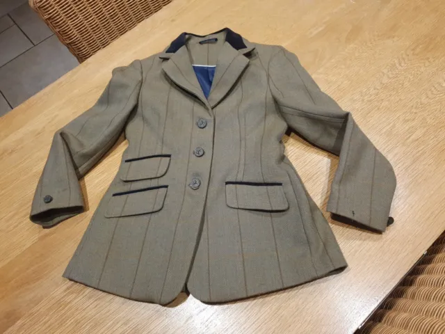 Shires Ladies Huntingdon Tweed Jackets 30" Approx Size 8 Green/Copper