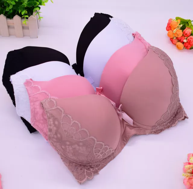 UK Size Lace Push up Floral Underwired Bra Plus Size Bra Padded Embroidery Bra