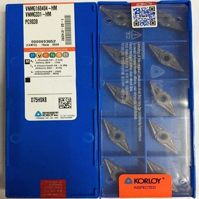 10pcs KORLOY VNMG160404-HM PC9030 VNMG331-HM PC9030 Carbide Inserts New