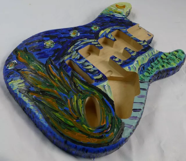 Strat Body 2pcs North American Alder HSS Hand Acrylic Oil Painting ≦1.7kg