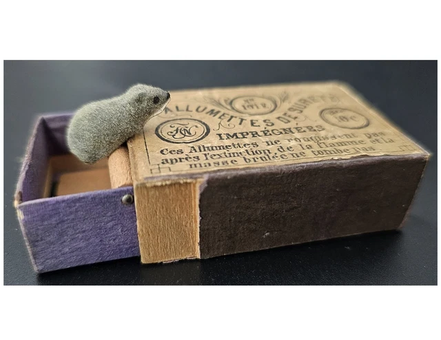 Souris Mécanique Jouet En Tôle 'La Hotte St-Nicolas' - Années 1960, Boîte D'origine - Vintage