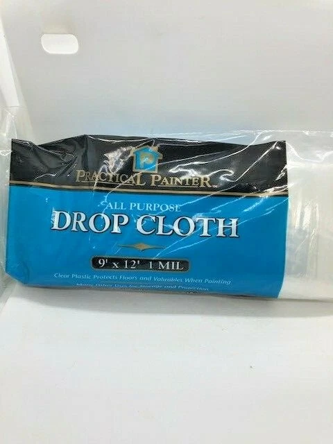 6-Plastic Drop Cloth 9 x 12 1 Mil All Purpose Painting, Window Seal
