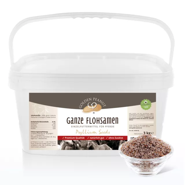 Ganze Flohsamen 3 kg für Pferde Ballaststoffe Samen ohne Zusätze DAS ORIGINAL