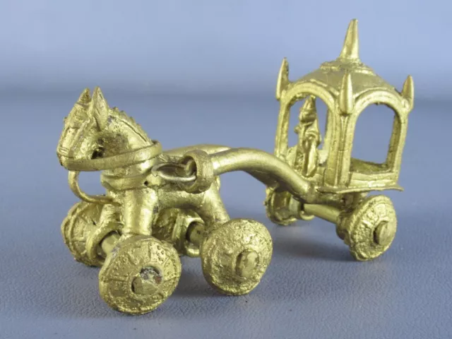 Carretto bronzo dorato scultura soprammobile indiano vintage XX Sec.