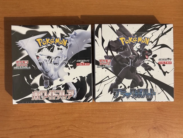 japanese black and white booster box Pokemon Card Black Bolt White Flare Booster Box Set of 2 Japanese Shrink