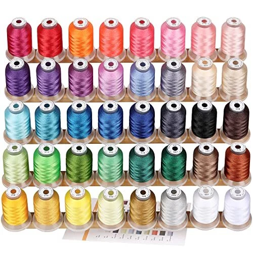 Kit de rosca de bordado de máquina de poliéster 40 colores Brother 500M