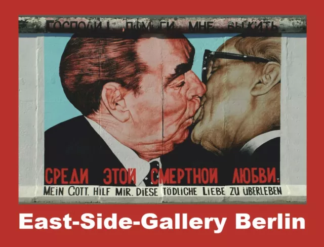 3 Stück EAST-SIDE-GALLERY Kühlschrank-Magnet 8x6cm "Bruderkuss" Berliner Mauer