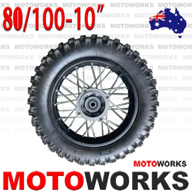 80 / 100 -10" Inch Rear Back Wheel Rim Knobby Tyre Tire Dirt Pit PRO Trail Bike
