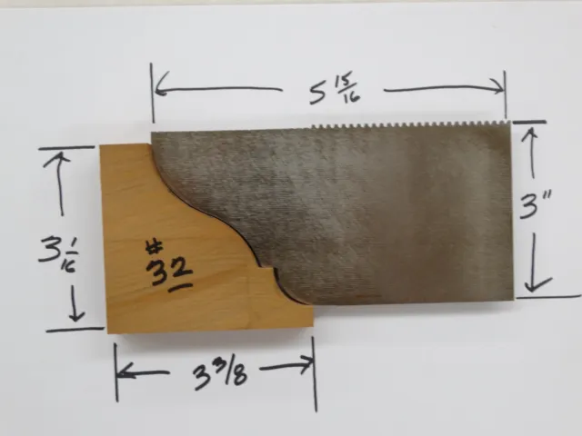 Custom Lock Edge Shaper Knives for 3 3/16+" x 3 3/8" Solid Crown Molding Profile