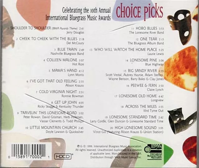 Choice Picks (Celebrating The 10th Annual IBMA Awards) ~ CD ~ Good 2