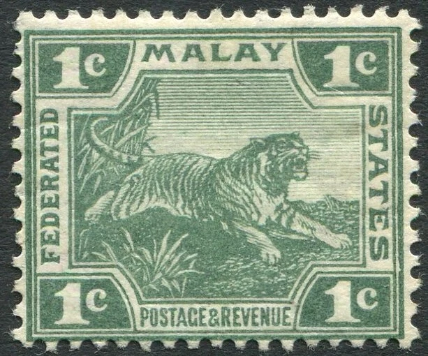 FEDERATED MALAY STATES-1906 1c Green Sg 28 MOUNTED MINT V33516