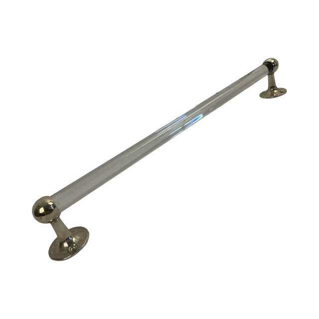 Antique c1919 San-O-La 23 in Glass Towel Bar Nickel Plated Brass Ends Restored