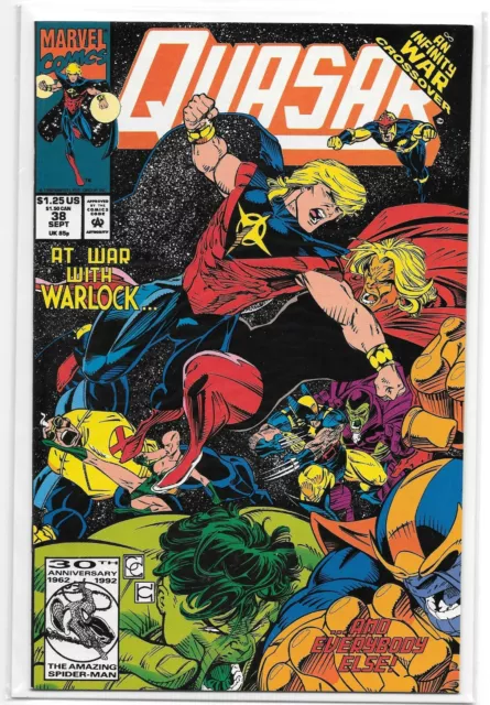 **Quasar #38** GUARDIANS! INFINITY GAUNTLET!! WAR! MOONDRAGON! HULK!! THANOS! NM