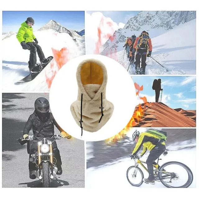 Hood Scarf Winter Ski Face Neck Mask Warmer Hood Hat Thermal Fleece✨b X2G5