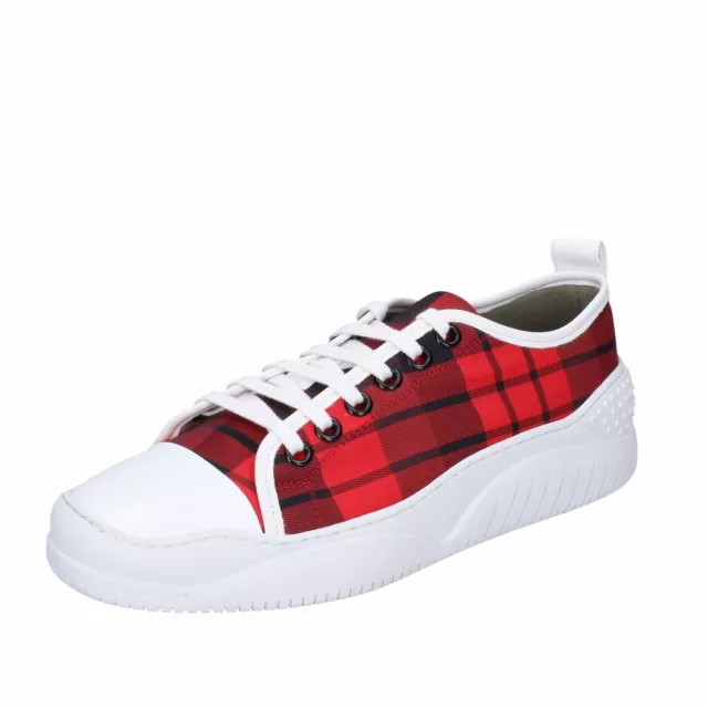 Chaussures Hommes N°21 41 Ue Baskets Rouge Tissu Blanc Détail de Paillettes