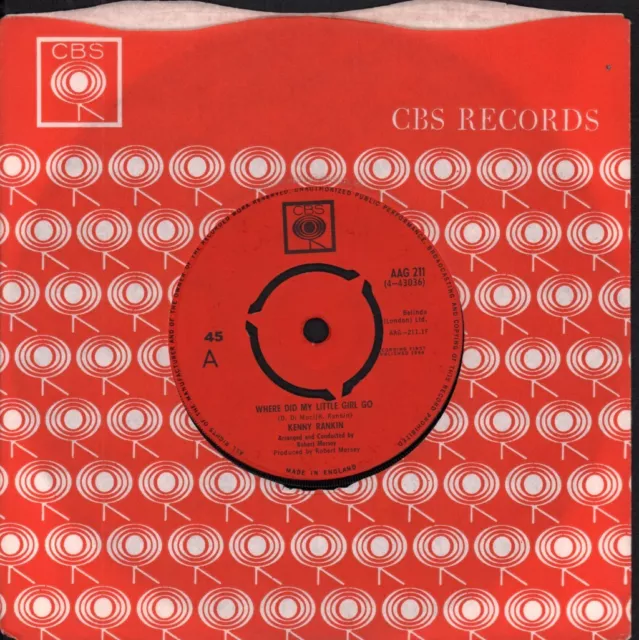 Kenny Rankin - Where Did My Little Girl Go - Used Vinyl Record 7 inch - J326z