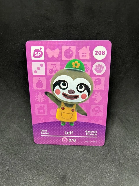 Animal Crossing amiibo Karte, Leif / Gerd, EU Nr 208 (Neu (gemäss