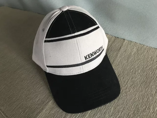 BNWT Genuine Kenworth Merchandise Grey Black Cotton KW Logo Peak Adult Size Cap