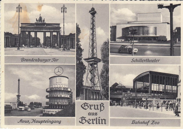 AK Postkarte ungelaufen Berlin Brandenburger Tor Schillertheater (G2633)