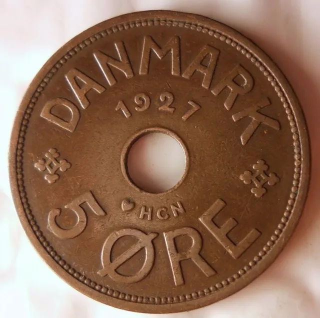 1927 Dänemark 5 Öre - Hochgradige Seltenes Münze - Weltweit - Danmark Bin B