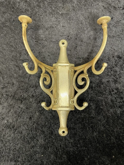 Vintage Barbershop Coat or Hat Rack Nickel Plated Wall Mount