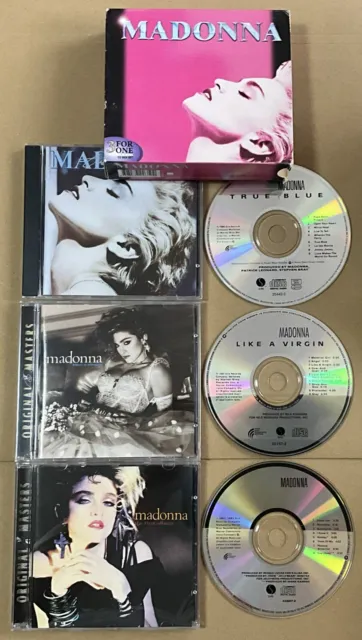 Madonna 3x Cd Box Set Australian Import The First Album Like A Virgin True Blue