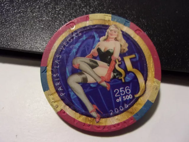 PARIS HOTEL CASINO $ 5hotel casino gaming poker chip (LTD 500) Las Vegas, NV