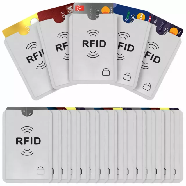 20 x RFID Signal Blocking Card Sleeves. Credit/Debit Card Holder  - UK STOCK