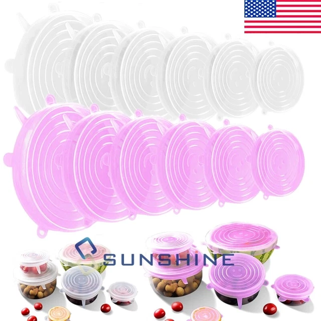 6pcs Kitchen Food Storage Silicone Wraps Reusable Cover Stretch Lids Various