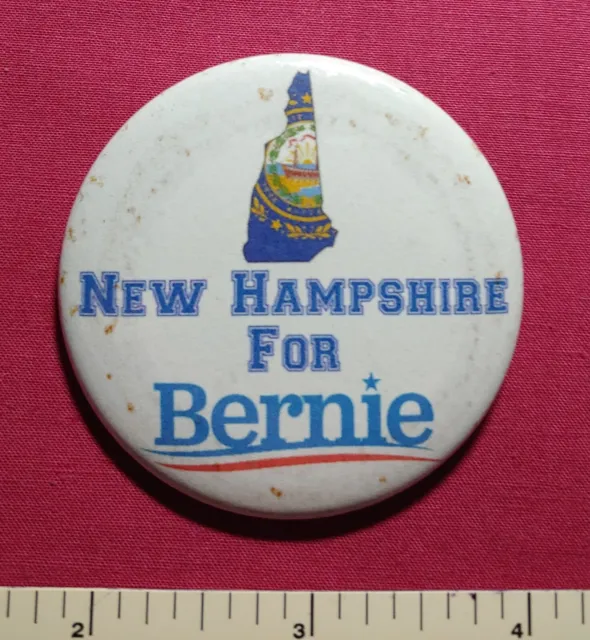 Bernie Sanders New Hampshire 2020 Democrat Pres Primary Hopeful Pinback Button