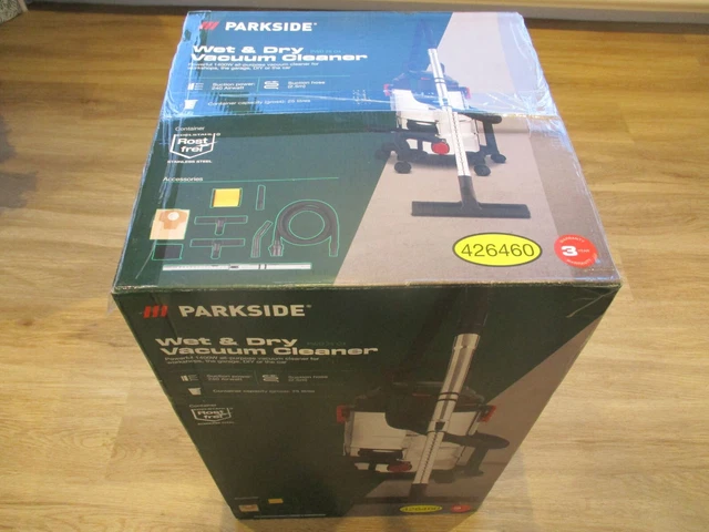 BRAND NEW PARKSIDE PWD25C4 Wet & Dry Vacuum Cleaner Powerful 1400w 240v ...
