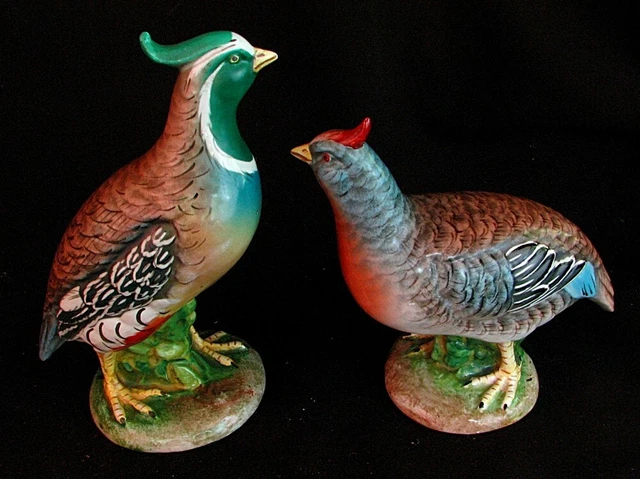 LARGE MAJOLICA BIRDS *ITALIAN POTTERY* c.1950'S