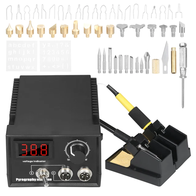 Quemador de madera 60W 55 piezas pintura al fuego quemador de madera pirografía W7U7