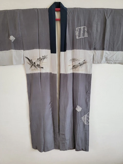 Men's Kinono  juban ,Vintage,  gown, KIMONO Robe,KIMONO jacket,よ 2